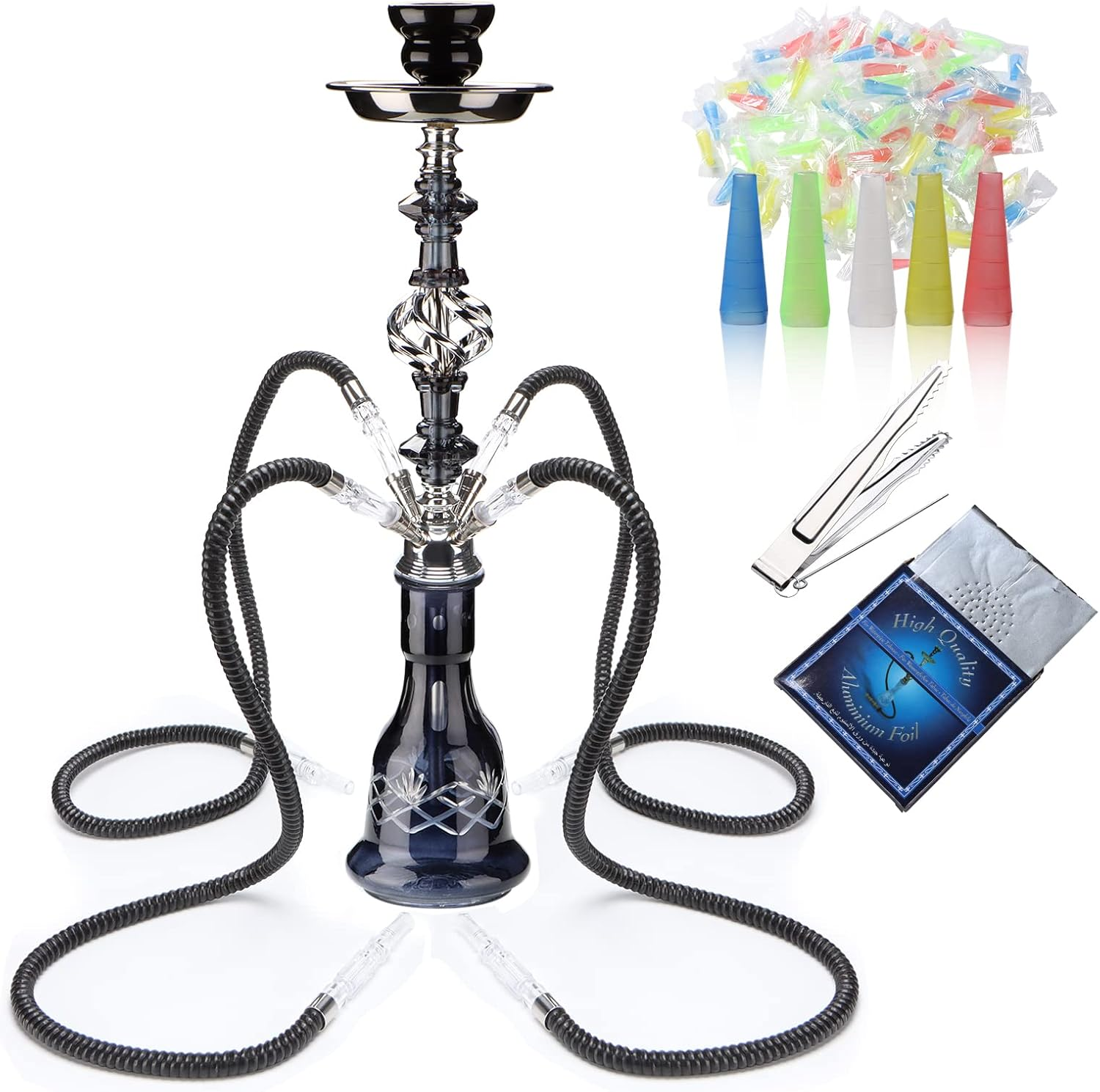 GRENAOH Premium Hookah Set 美國大型壓克力四管阿拉伯水煙壺組合包 / 多款顏色 56cm