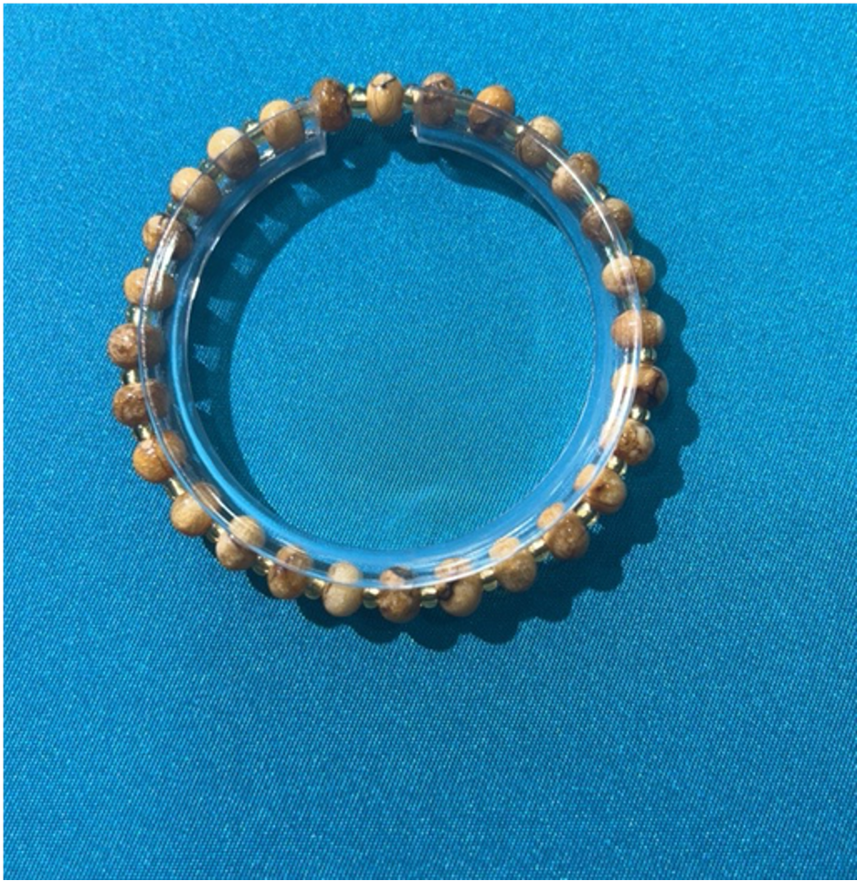 0414gz71-GZday1-撫順琥珀4月-撫順骨瓷白花蠟DIY手串6m（A71）