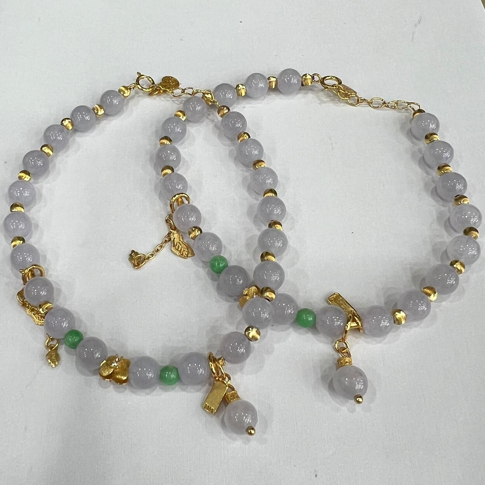 SD147 糯冰紫翡翠手鏈 約6mm (BJ713) **連證書