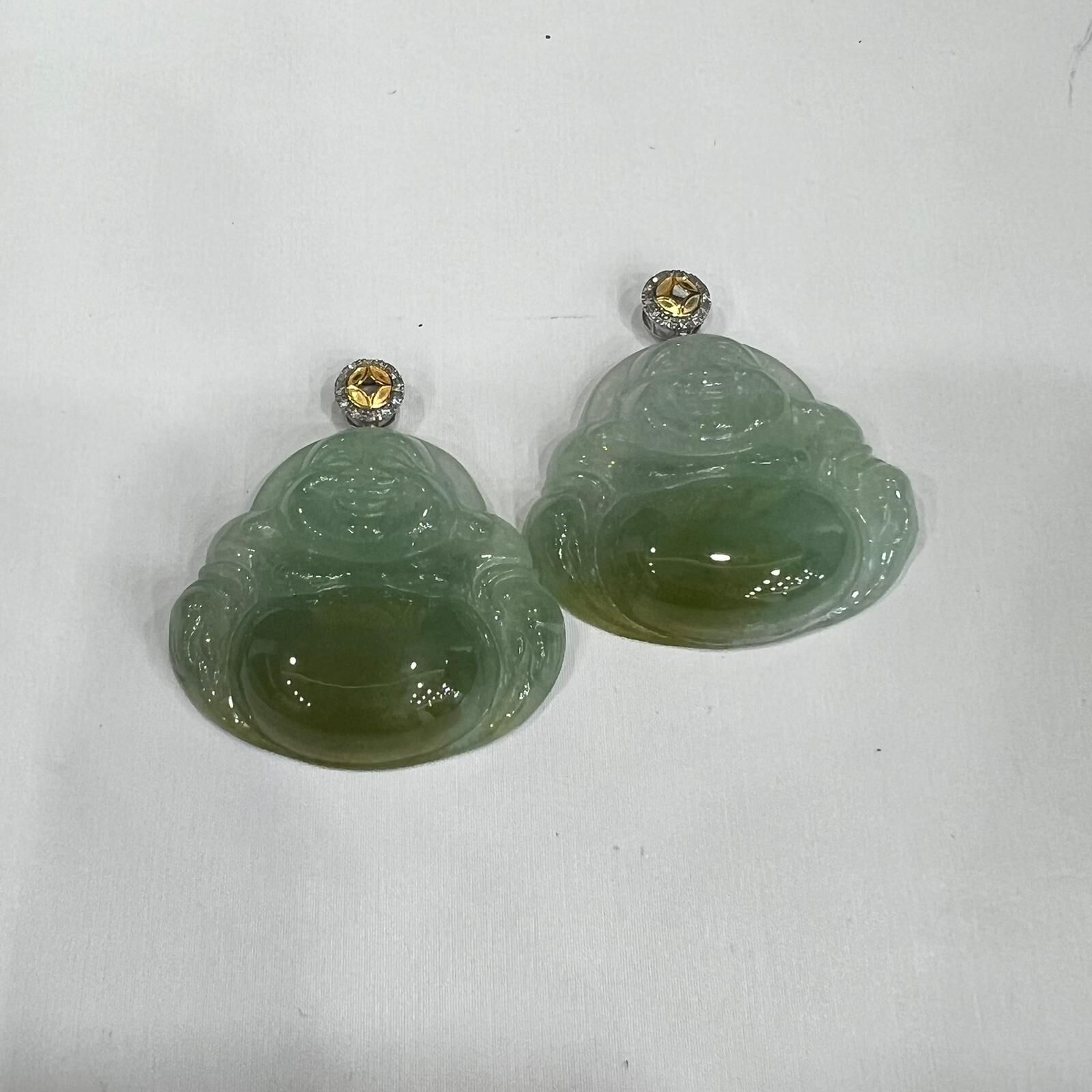 SD155 正冰翡翠佛公18K吊墜 (BJ721) **連證書