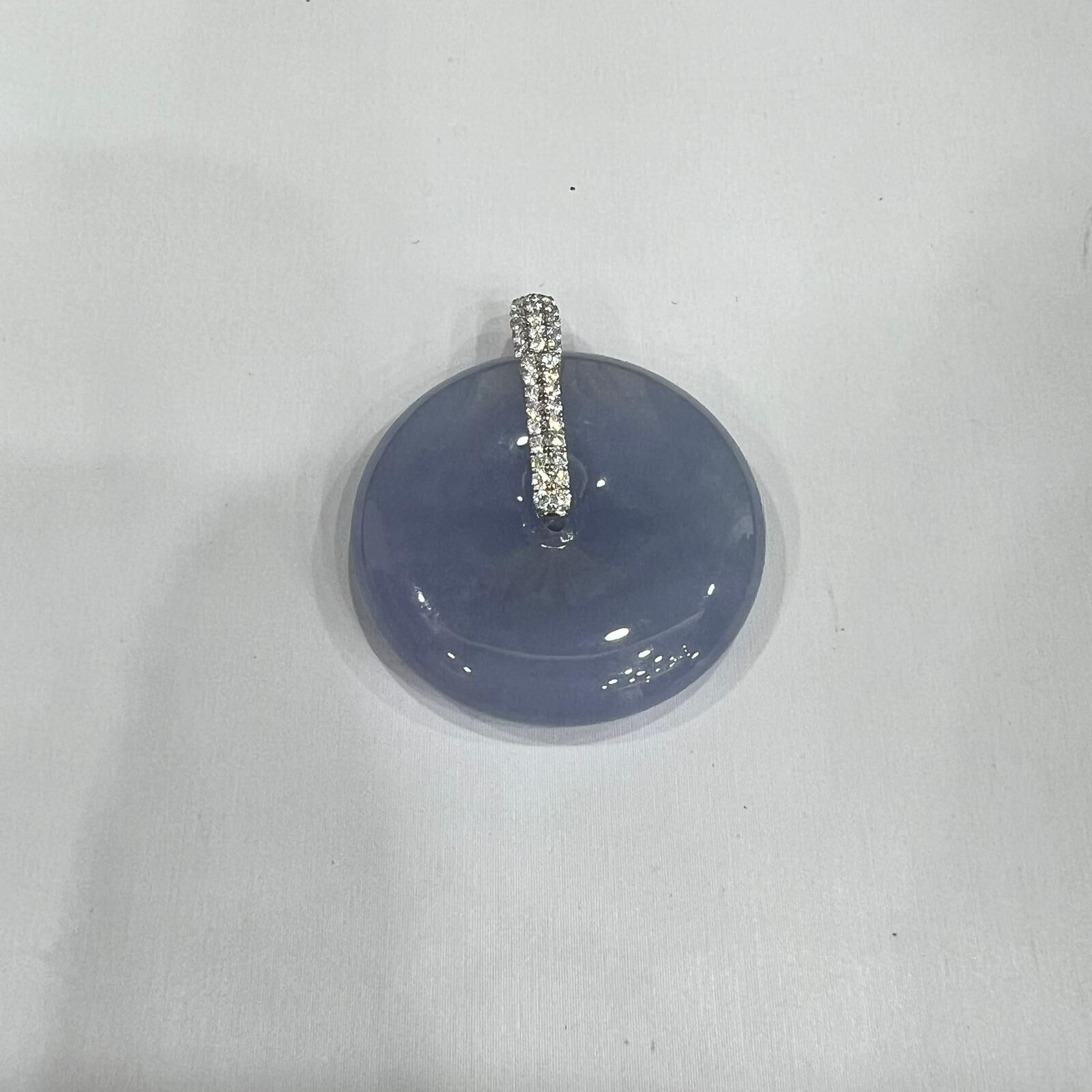 SD157 翡翠紫平安扣18K吊墜 (BJ723) **連證書