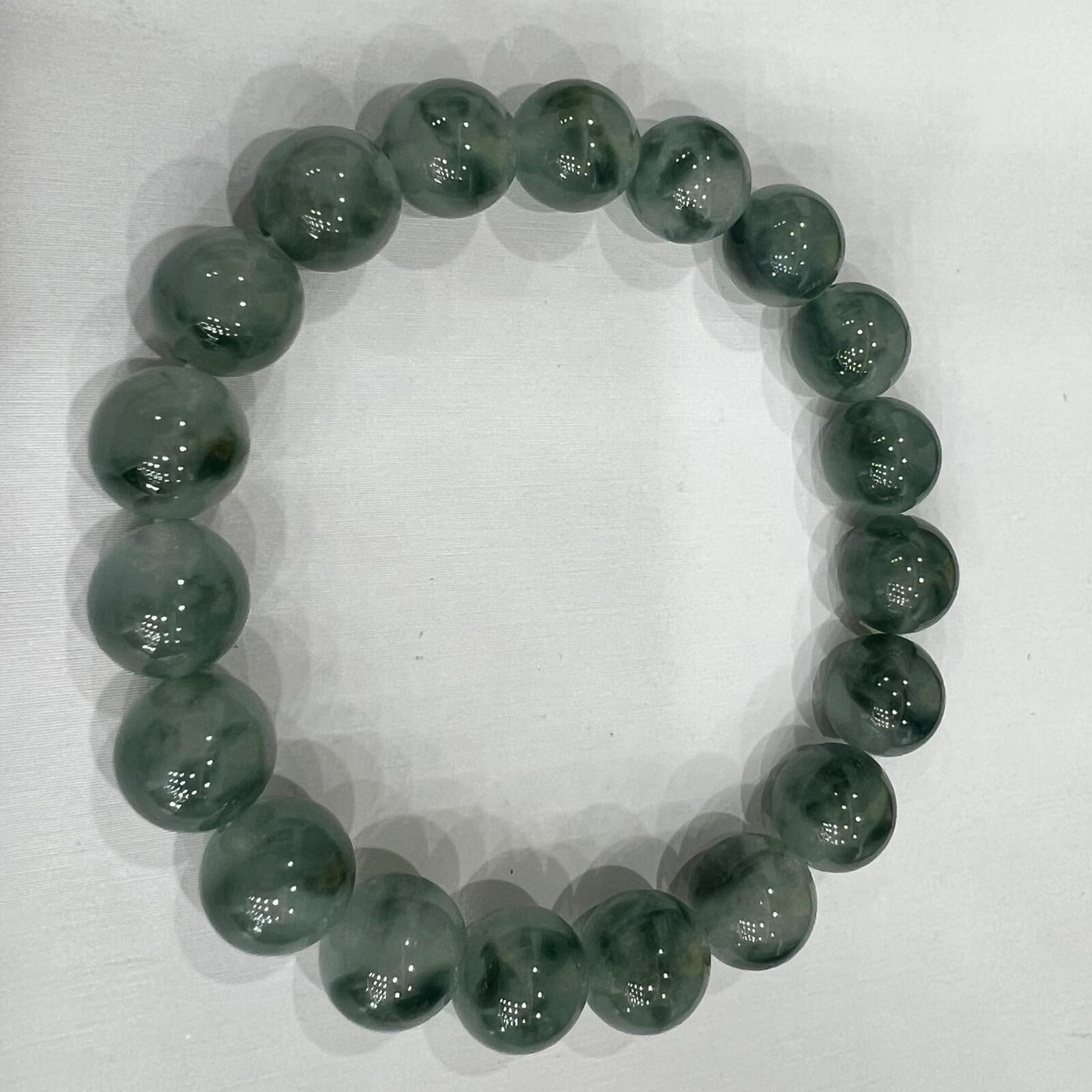 SD160 翡翠飄花手串 約10mm (BJ726) **連證書