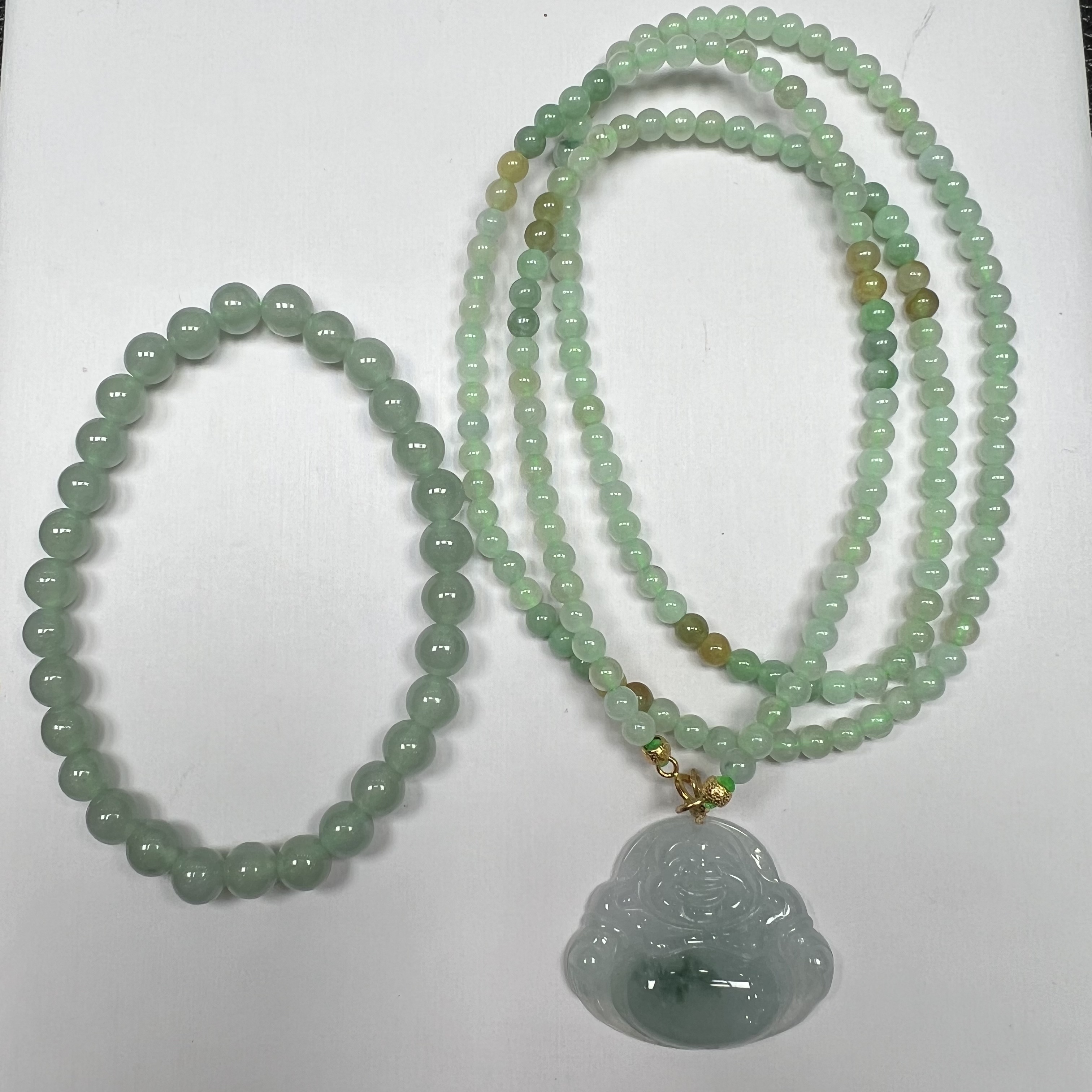 SD165 翡翠佛公 連翡翠頸鏈 送：價值$2688 翡翠手串  **連證書