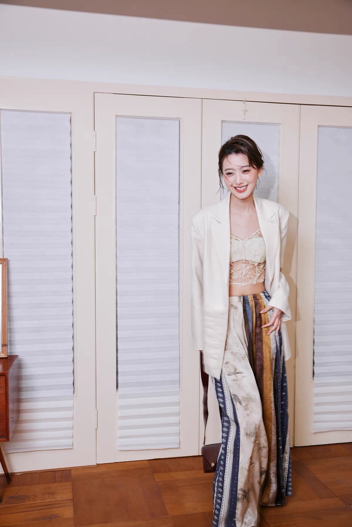 波希米亞彩色條紋拼接暈染花卉長裙-XS-M (Elegant & Love)