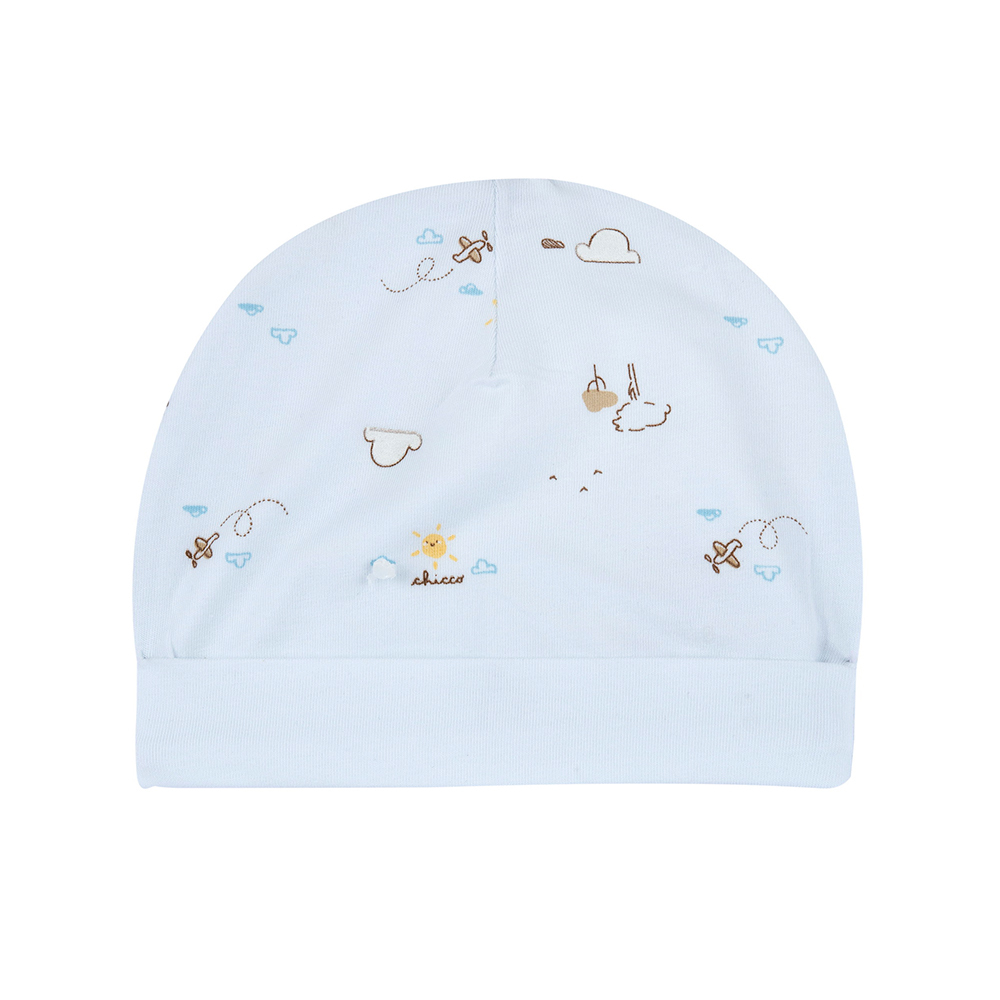 粉彩-滿版陽光飛機嬰兒帽