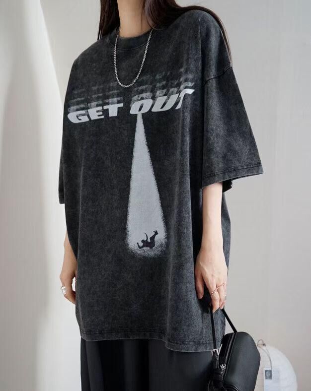 洗水英文字圖案短袖Tee T5907