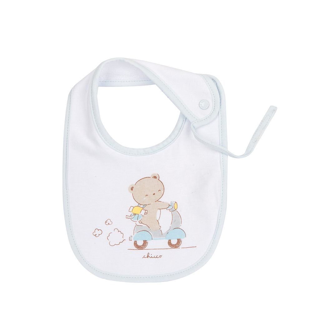 粉彩-小熊摩托車圍兜