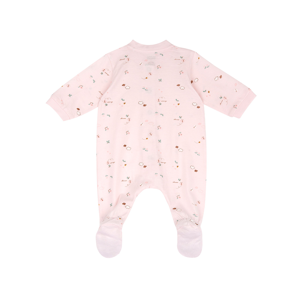 粉彩-滿版蝴蝶花園前開長袖兔裝 C