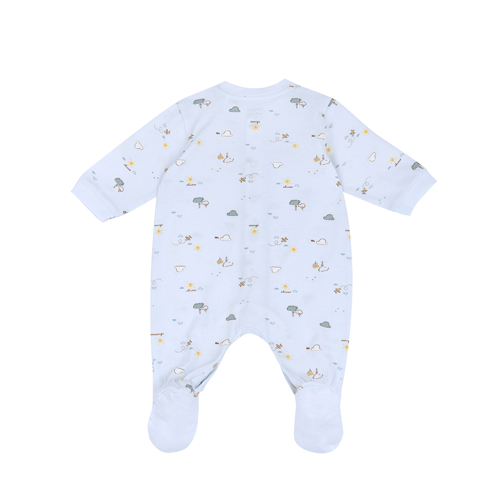 粉彩-滿版陽光飛機前開長袖兔裝 C