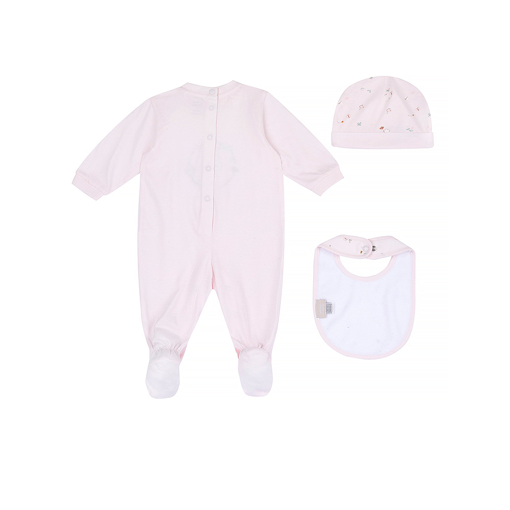 粉彩-小兔蜜蜂嬰兒三件式禮盒