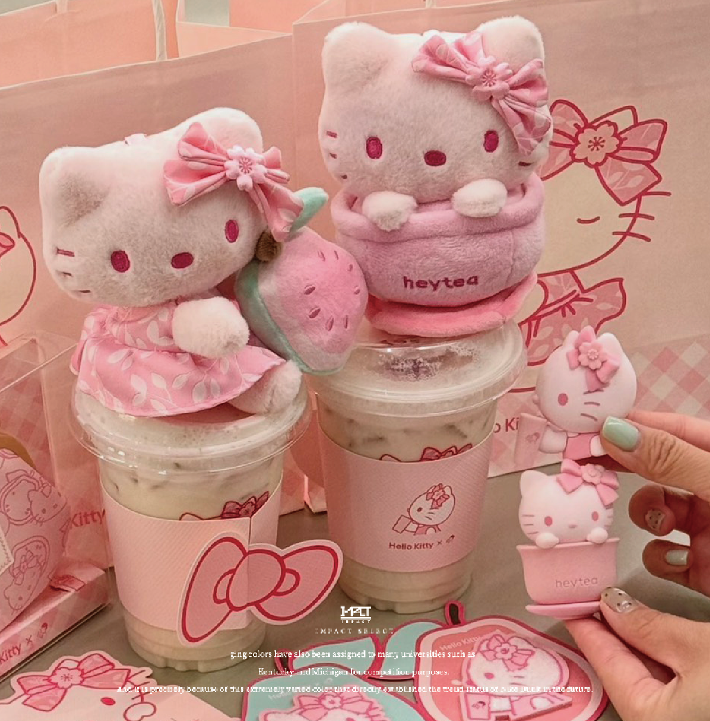 Hello Kitty 喜茶 聯名 海外限定 粉色kitty 櫻花 茶杯款 芭樂款