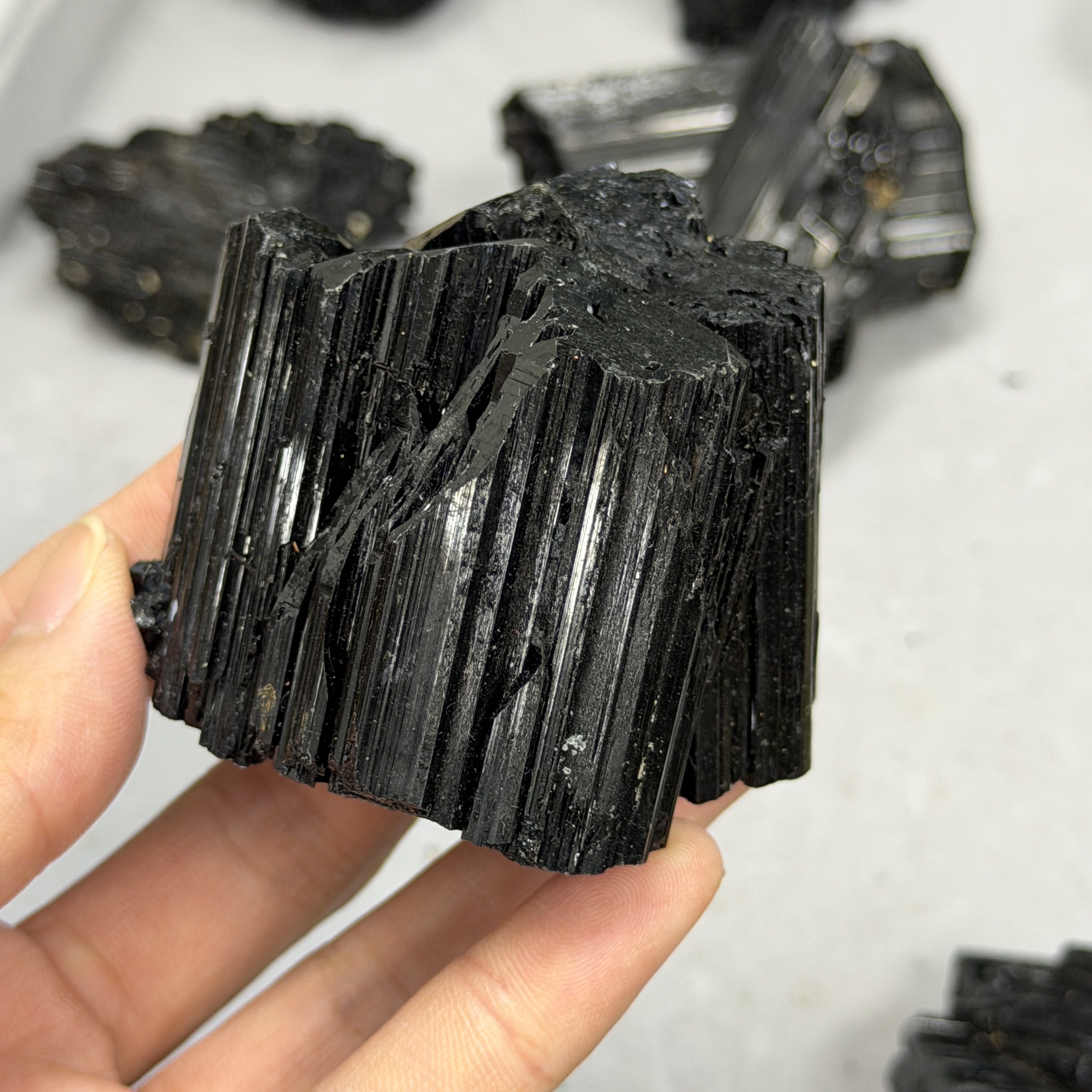 收藏品黑碧璽/電氣石礦標 TRR1858