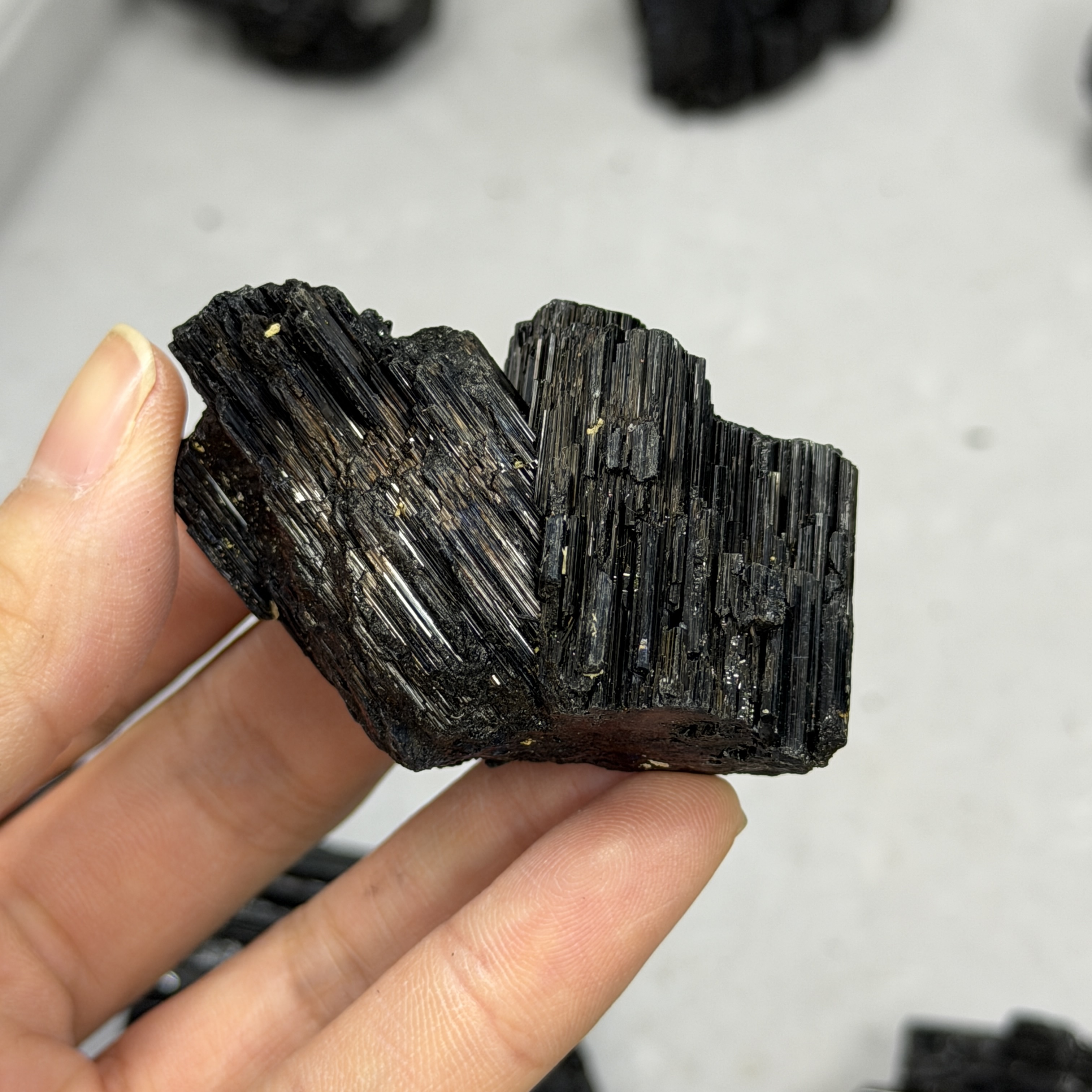 收藏品黑碧璽/電氣石礦標 TRR1860