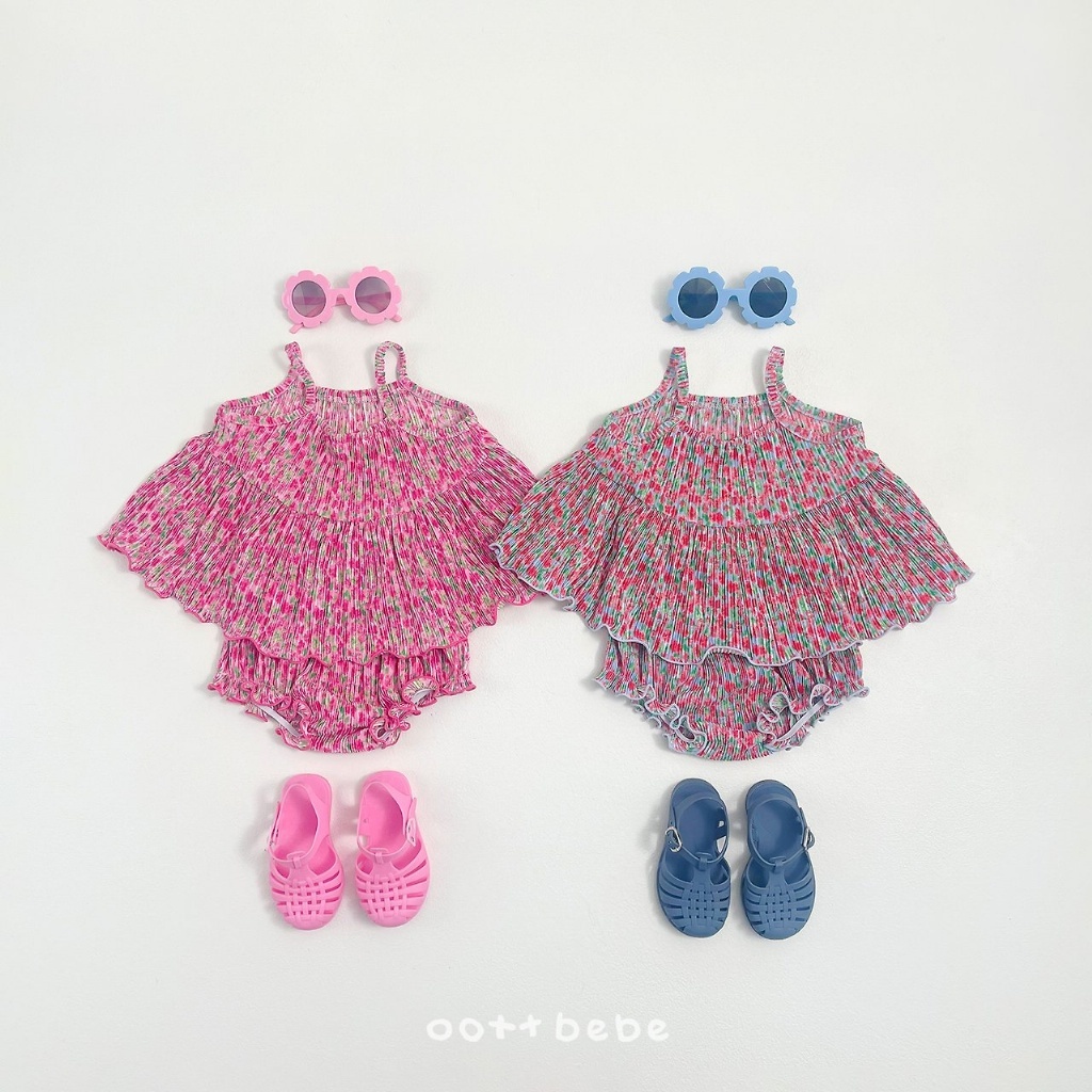 正韓夏oottbebe 嫩嬰繽紛碎花套裝