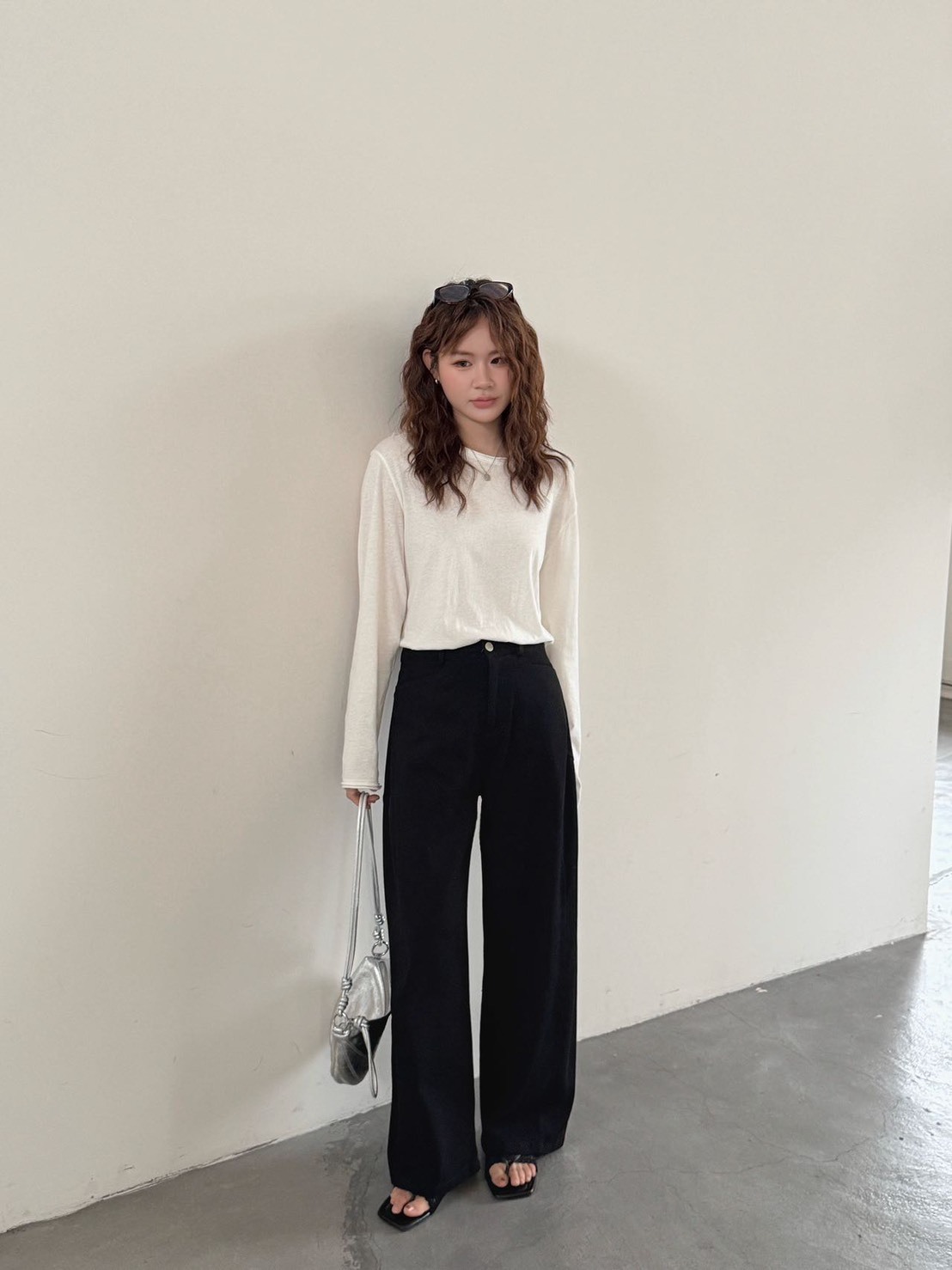 No.2366 韓系純棉休閒彎刀褲