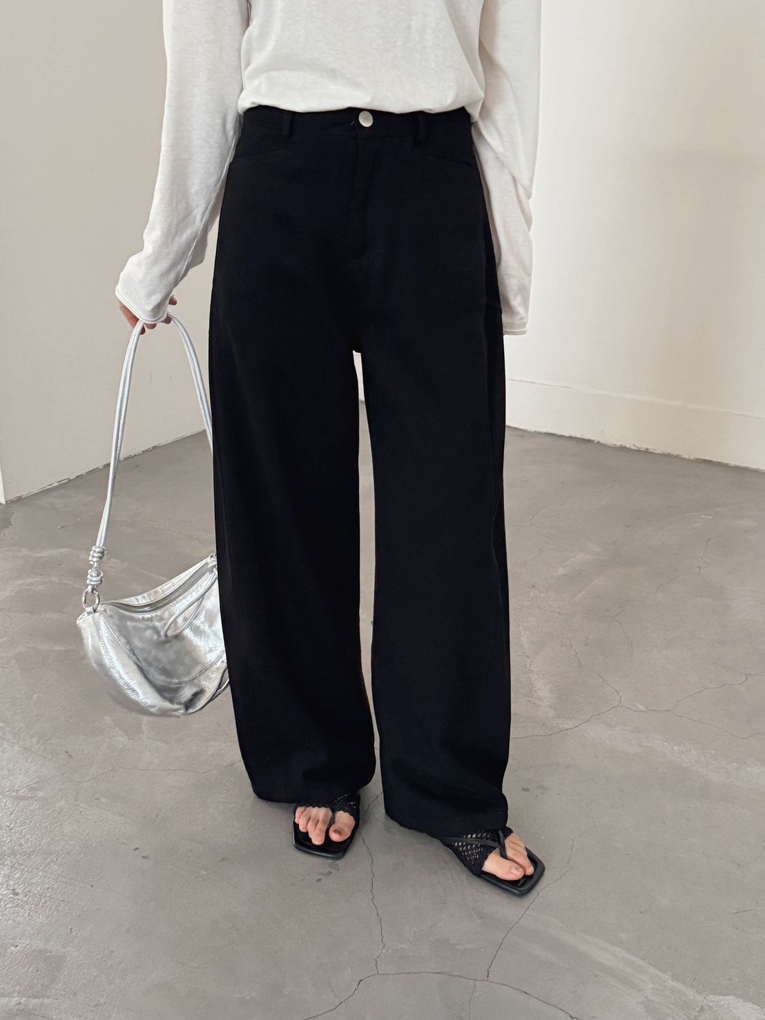 No.2366 韓系純棉休閒彎刀褲