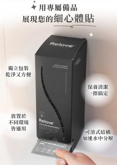 CH260414-R25-RELOVE 60包單入私密肌弱酸清潔濕紙巾 (獨立包裝)-60包/盒(EXP-2027-2028)