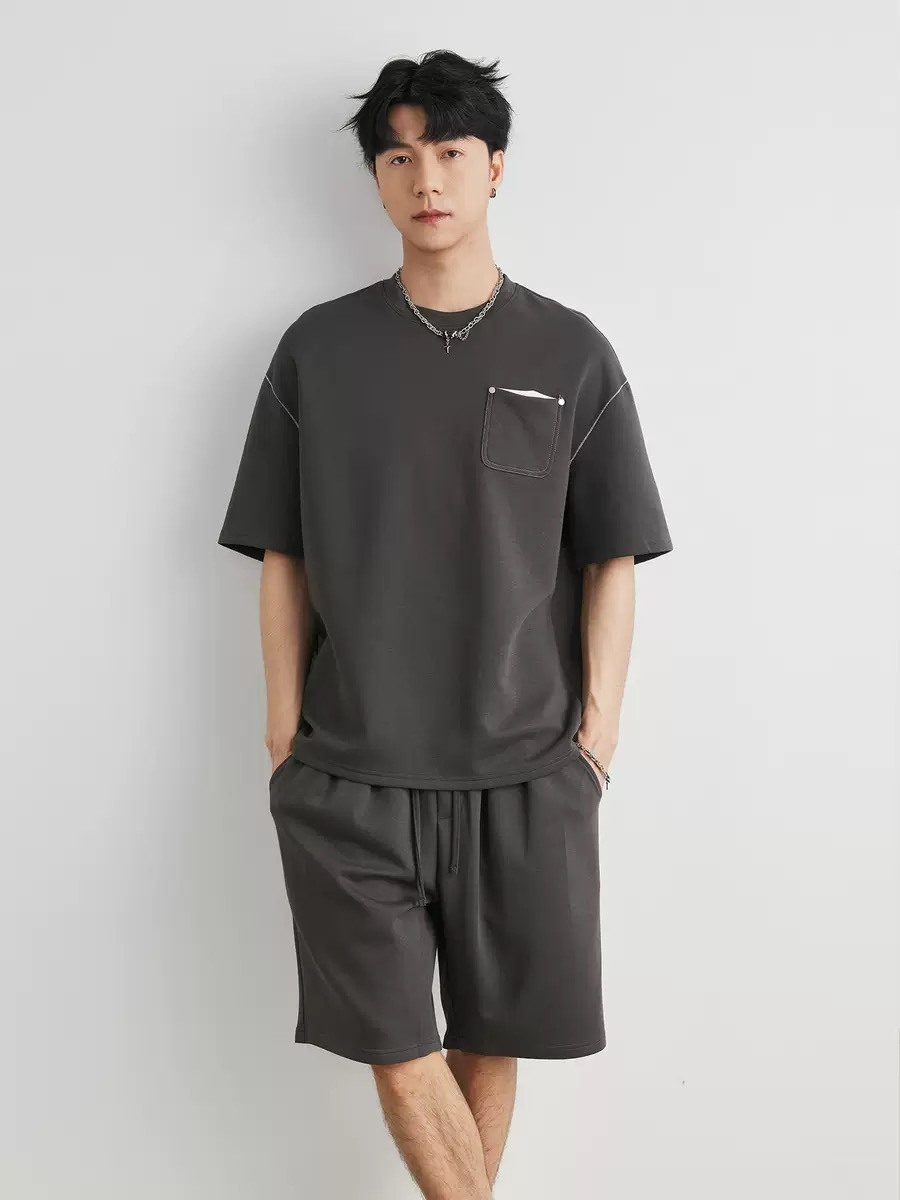 No.7008 男款日系空氣層口袋明線套裝