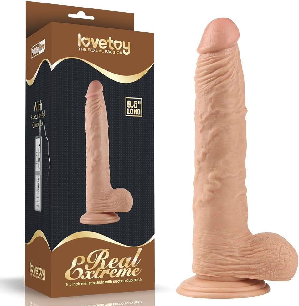 Lovetoy 9.5" 仿真震動假陽具 - 膚色