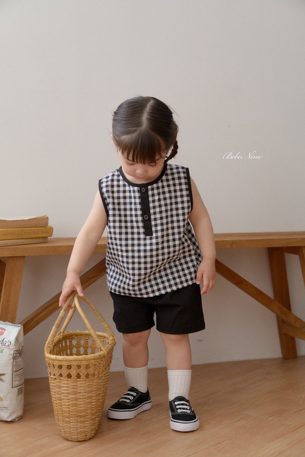 正韓夏bebenine 格紋背心短褲套裝