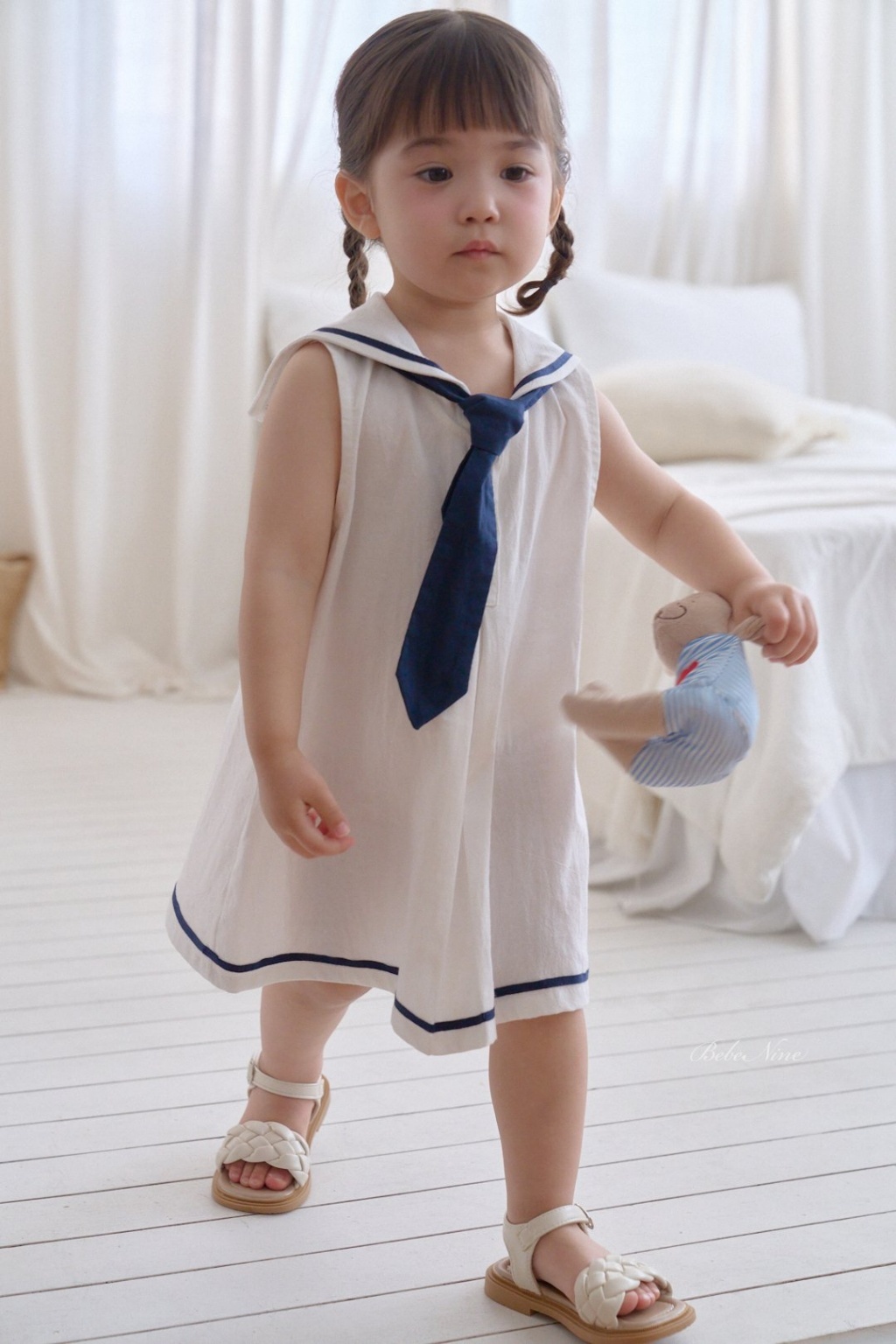 正韓夏bebenine 無袖海軍風洋裝