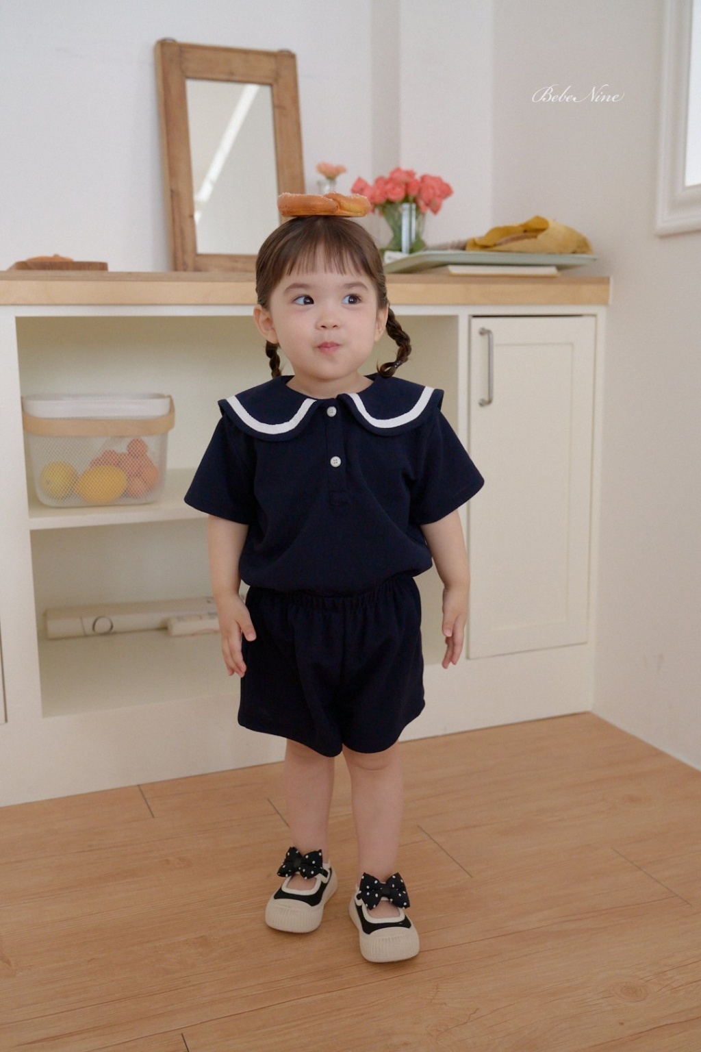 正韓夏bebenine 翻領海軍風套裝