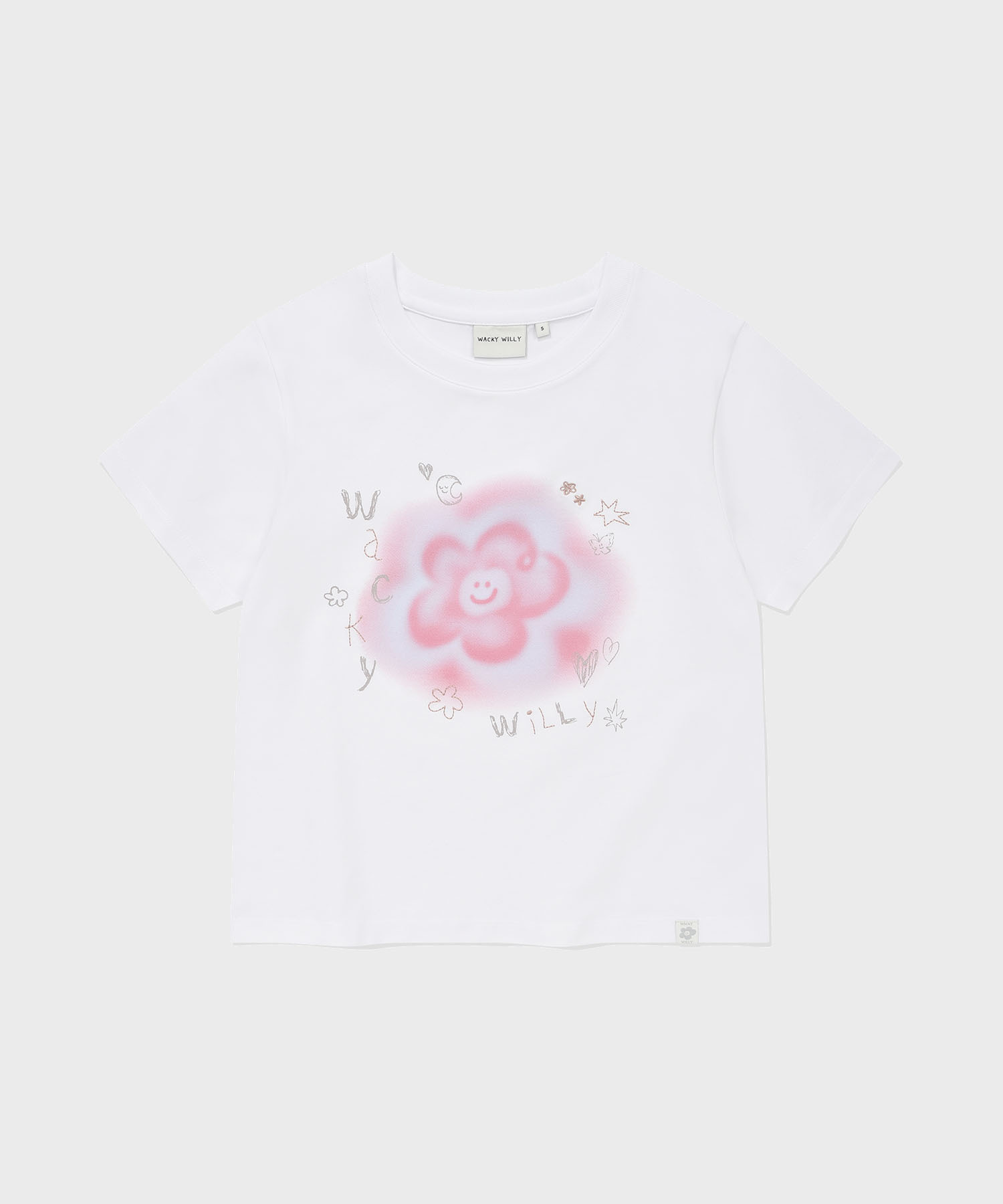 【入LIVECODE一件減至$238😱🔥！】【WACKY WILLY春夏開季🔥】Women's Blur Lily Semi-Crop Short Sleeve T-shirt