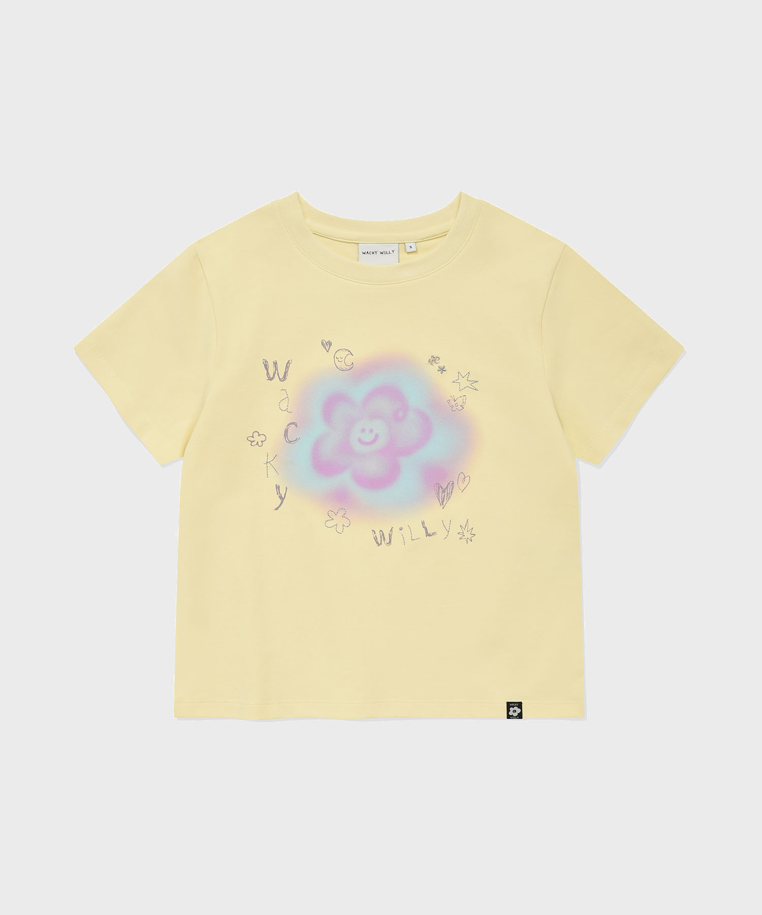 【入LIVECODE一件減至$238😱🔥！】【WACKY WILLY春夏開季🔥】Women's Blur Lily Semi-Crop Short Sleeve T-shirt