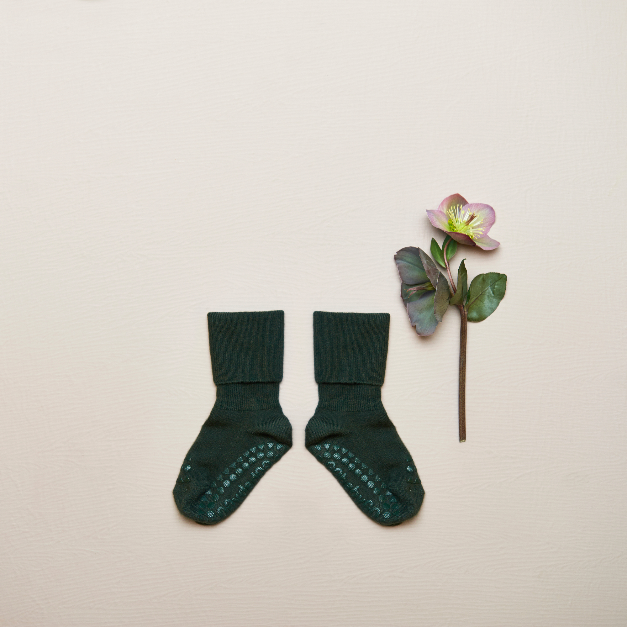 丹麥GoBabyGo 竹纖維防滑襪 - Forrest Green