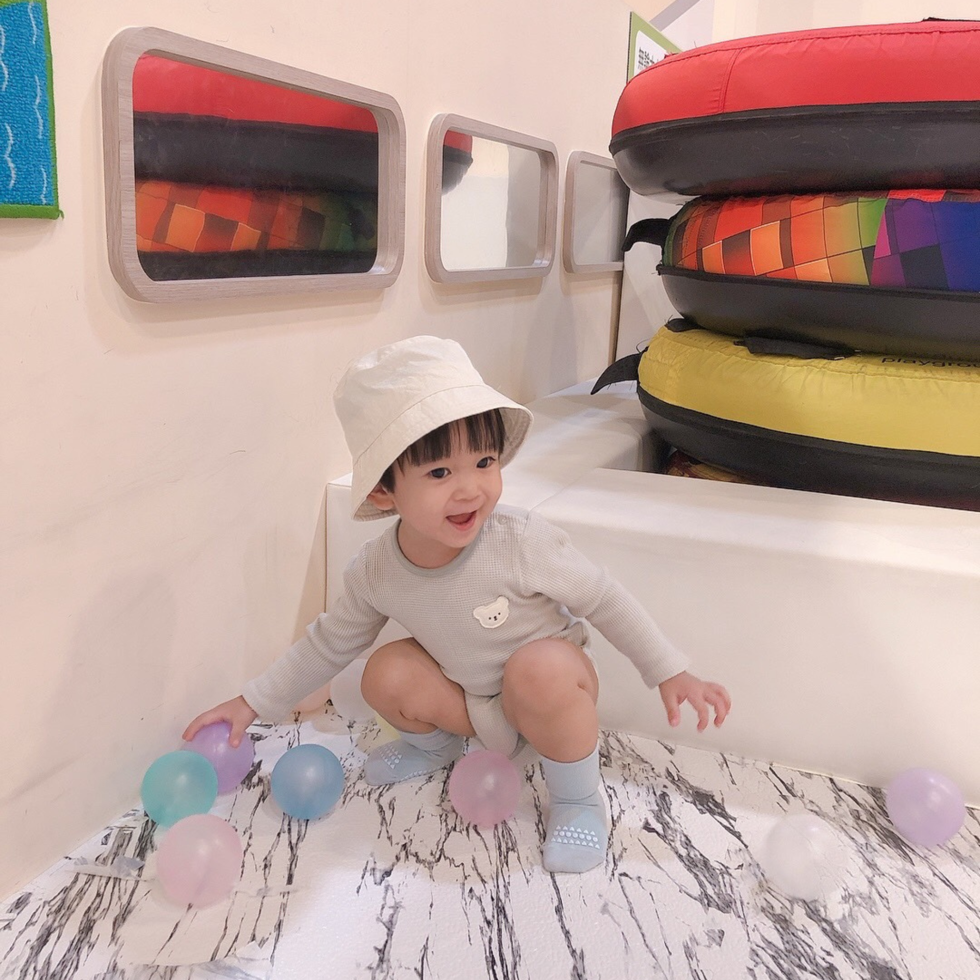 丹麥GoBabyGo 竹纖維防滑襪 - Sky Blue