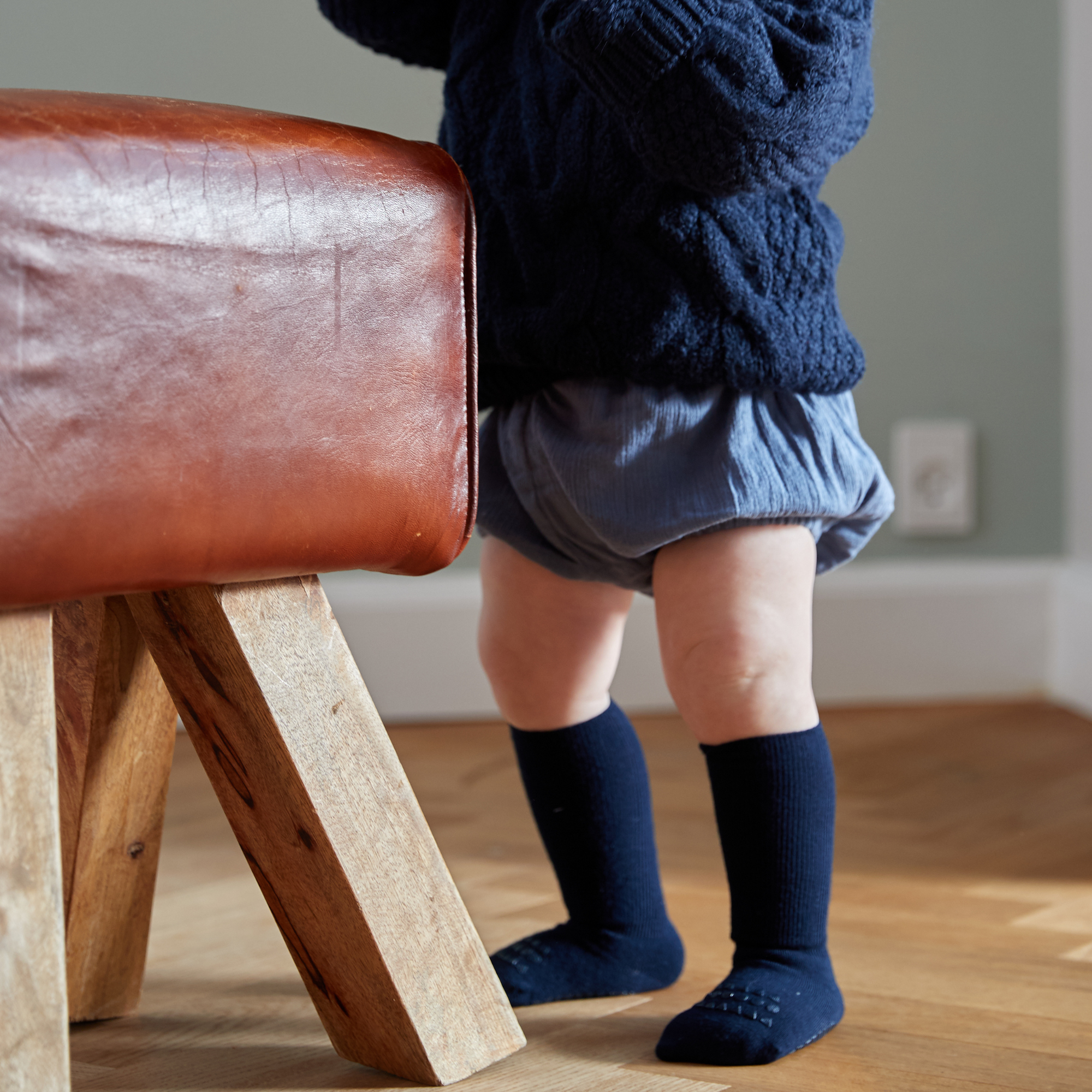 丹麥GoBabyGo 竹纖維防滑襪 - Dark Blue