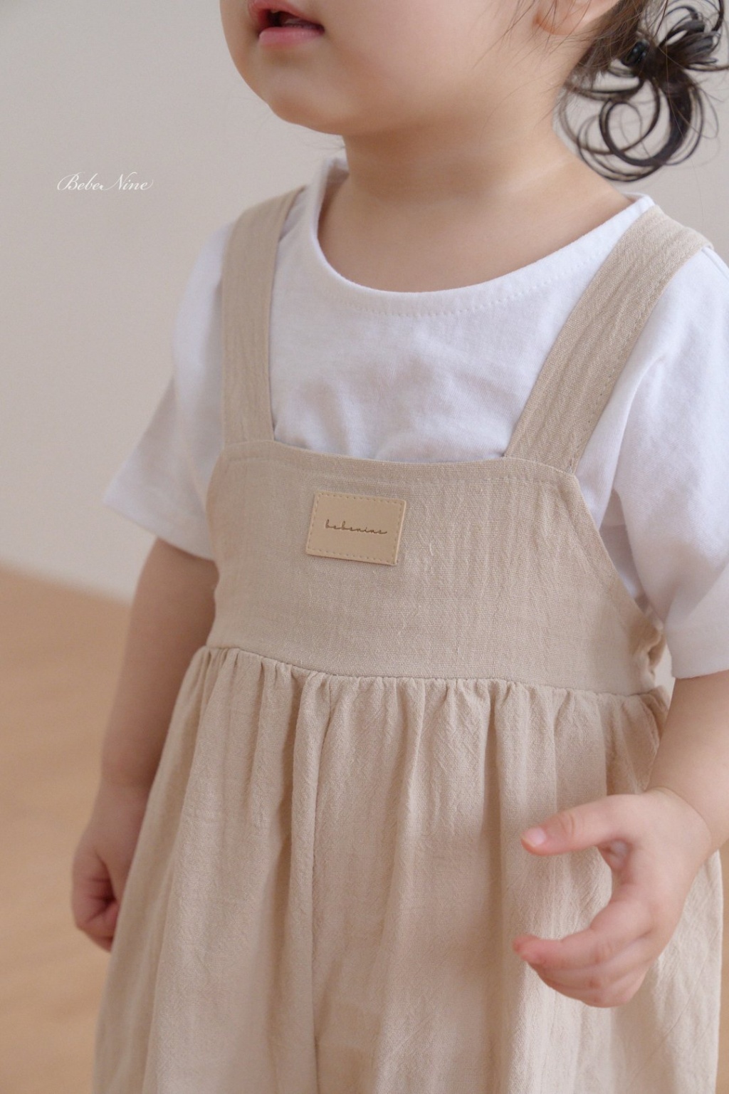 正韓夏bebenine 嫩嬰小標交叉吊帶寬褲