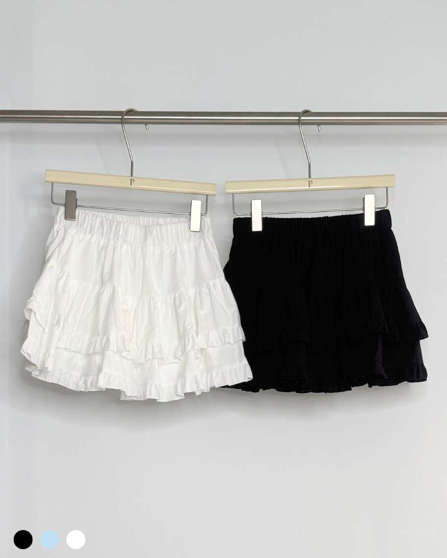 甜美雙層荷葉澎澎短裙