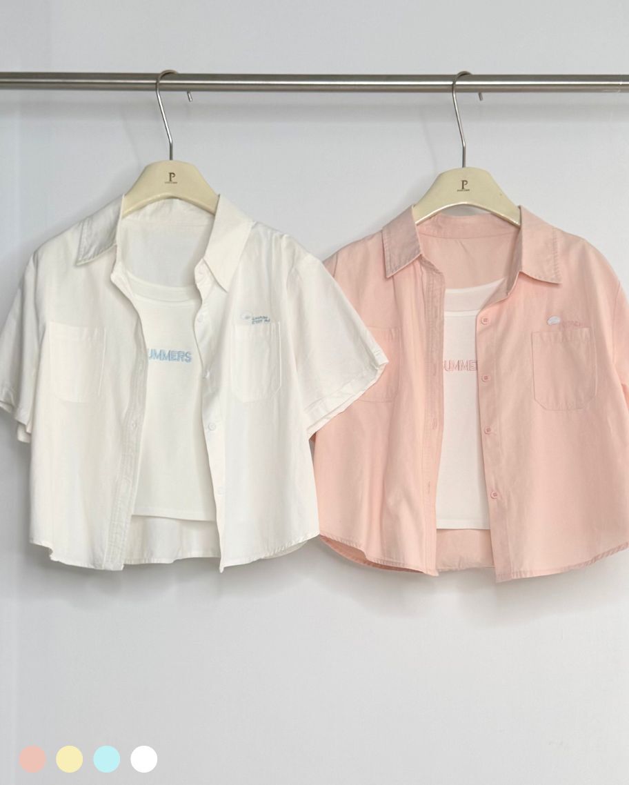 繽紛糖果色兩件式襯衫