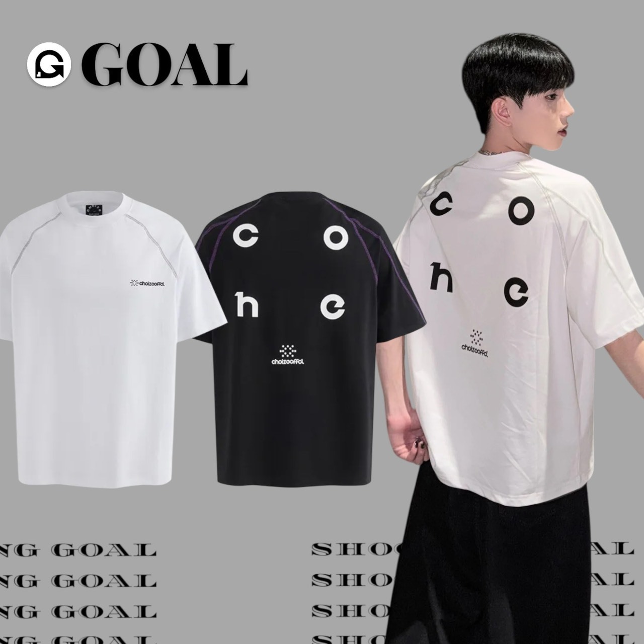 (GOAL) 美式明線設計字母短T 涼感面料 H751 CHOIZE