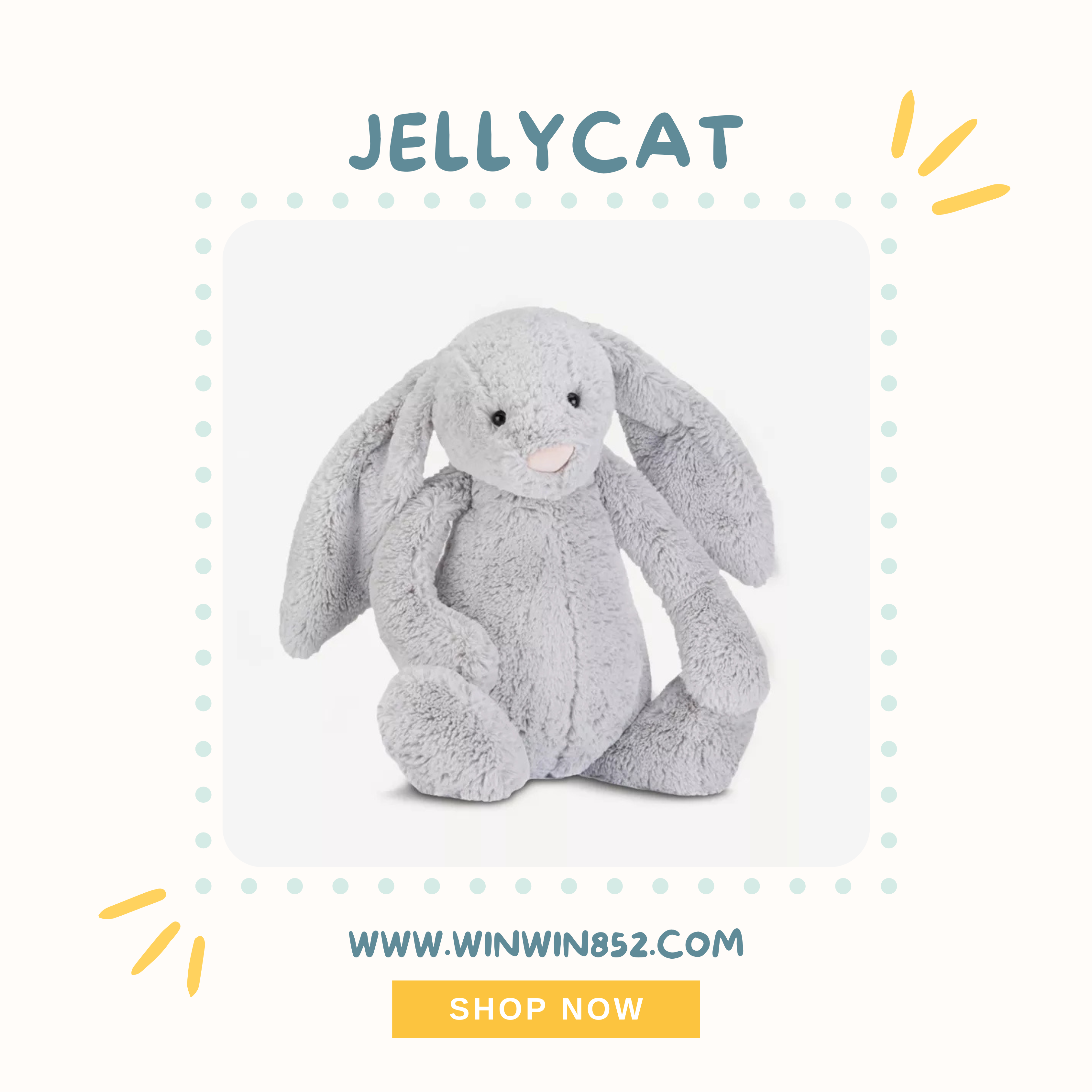 Jellycat Bashful Silver Bunny Huge 51cm