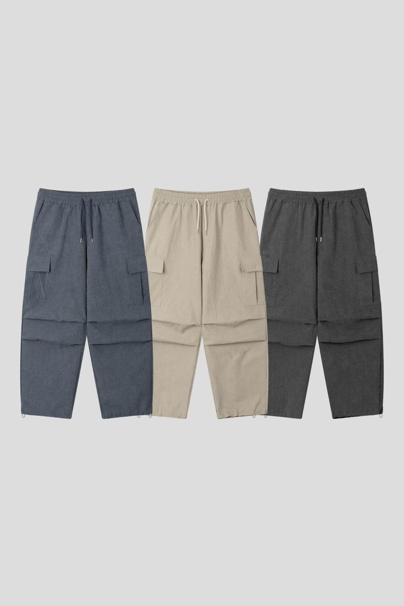 淨色可束腳工裝鬆身褲 Patin-002P