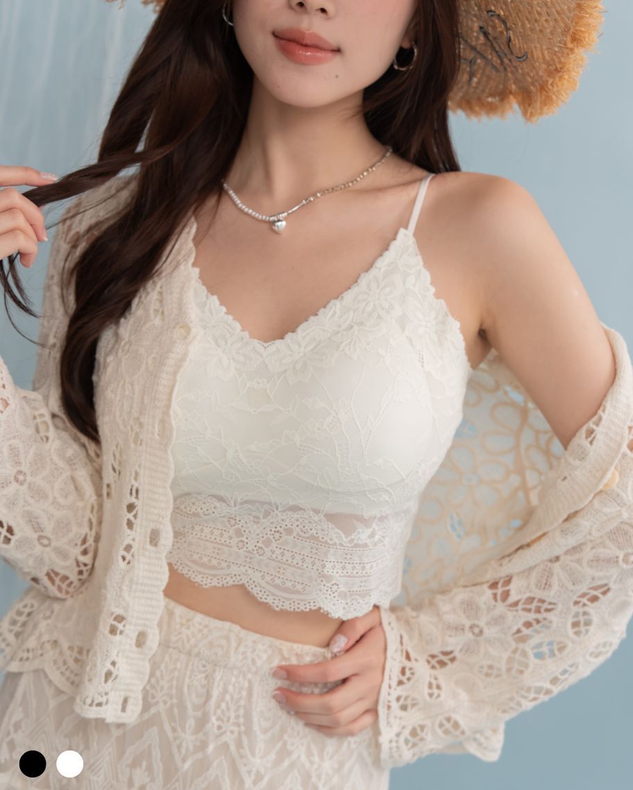 蕾絲雕花V領小可愛