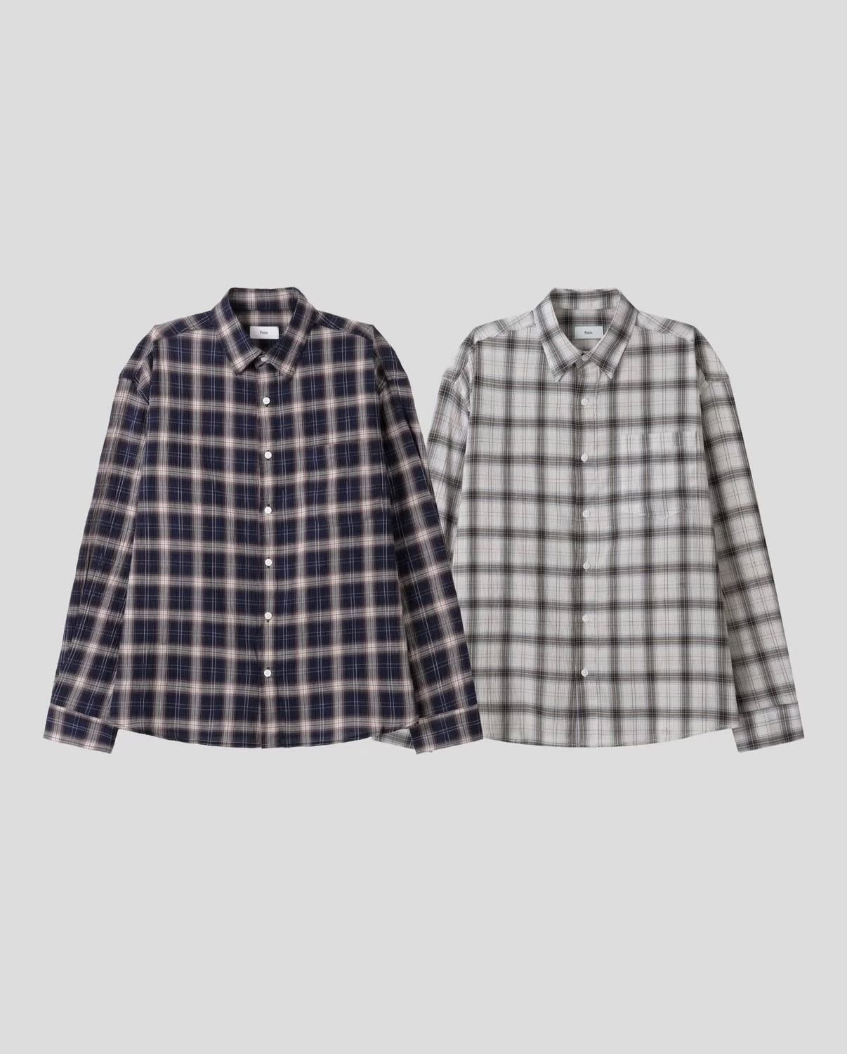 格仔長袖恤衫 Patin-005S