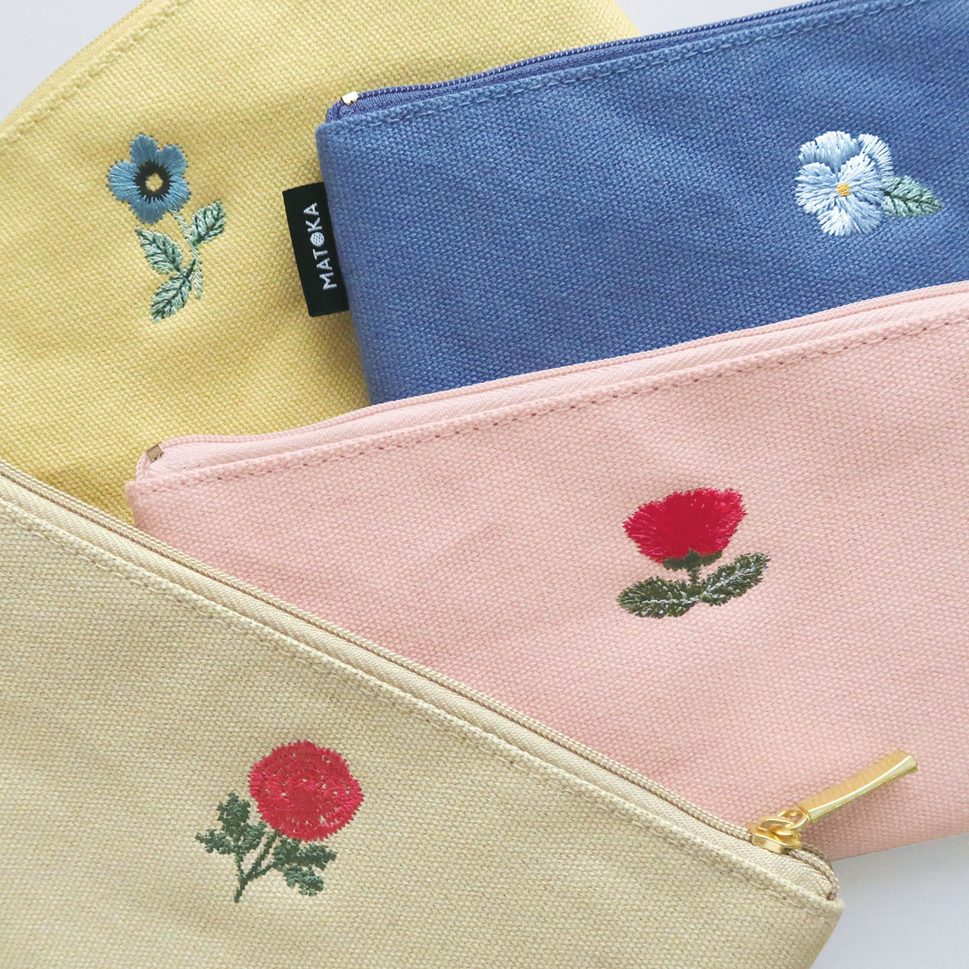 貓咪與花朵 刺繡筆袋｜EL COMMUN