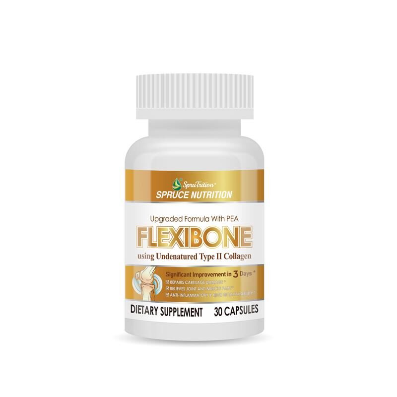 【 Spruce Nutrition 】FLEXIBONE 雲杉 PEA 還原非變性骨膠原關節素｜3 天見效* 10 倍吸收率｜極速收斂關節痛、軟骨再生｜FLEXIBONE PEA + UC-II 專業配方｜30 粒裝（美國原裝行貨）美國雲杉SPRUCE