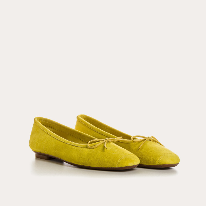 1RQ0416-011 [REQINS] Ballerines Harmony Cuir Velours CC JAUNE #TT-00051 (EU)