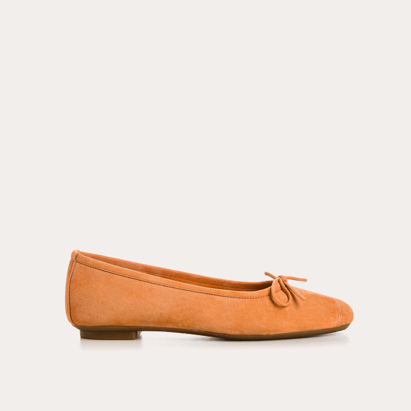 1RQ0416-022 [REQINS] Ballerines Harmony Cuir Velours CC ORANGE #TT-00051 (EU)