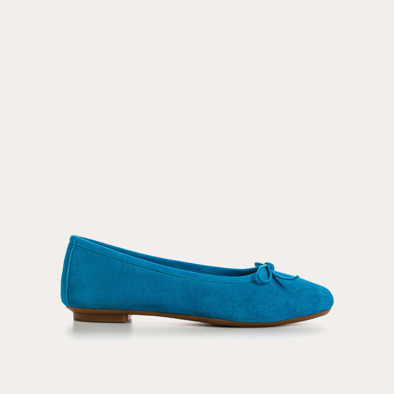 1RQ0416-026 [REQINS] Ballerines Harmony Cuir Velours CC TURQUOISE #TT-00051 (EU)