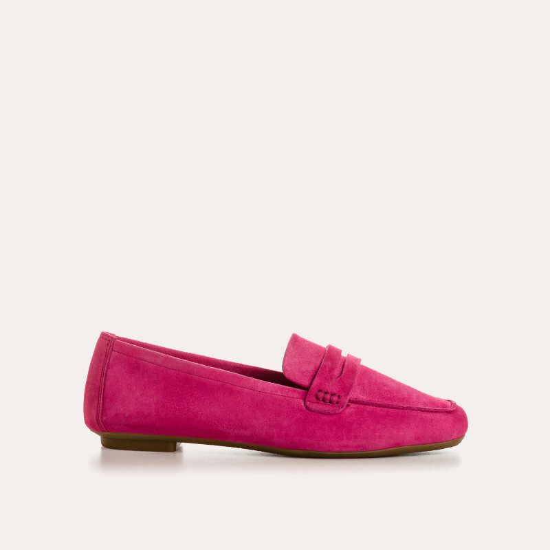 1RQ0416-043 [REQINS] MocassinsHema Cuir Velours CC FUCHSIA #TT-07546 (EU)