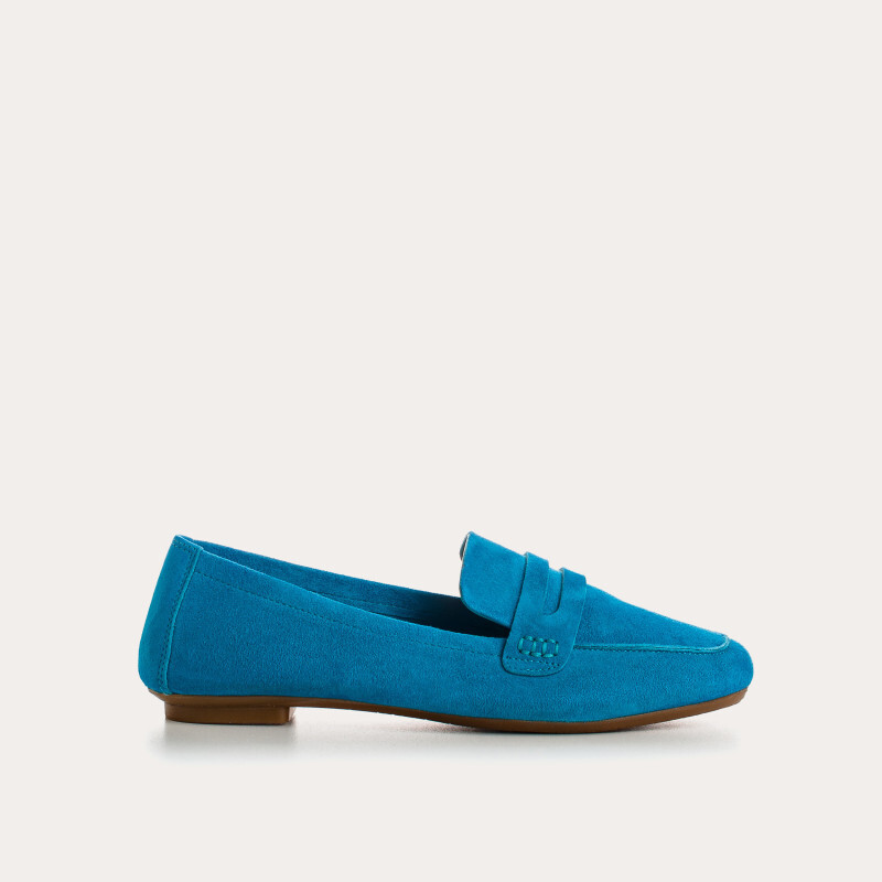 1RQ0416-060 [REQINS] MocassinsHema Cuir Velours CC TURQUOISE #TT-07546 (EU)