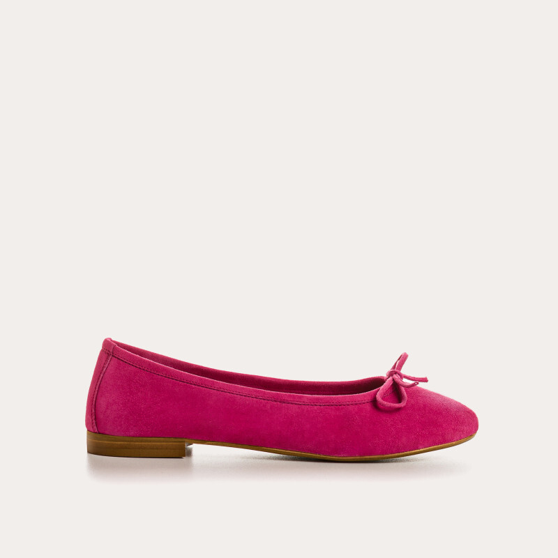 1RQ0416-091 [REQINS] BallerinesCarmen Cuir Velours CC FUCHSIA #TT-09600 (EU)