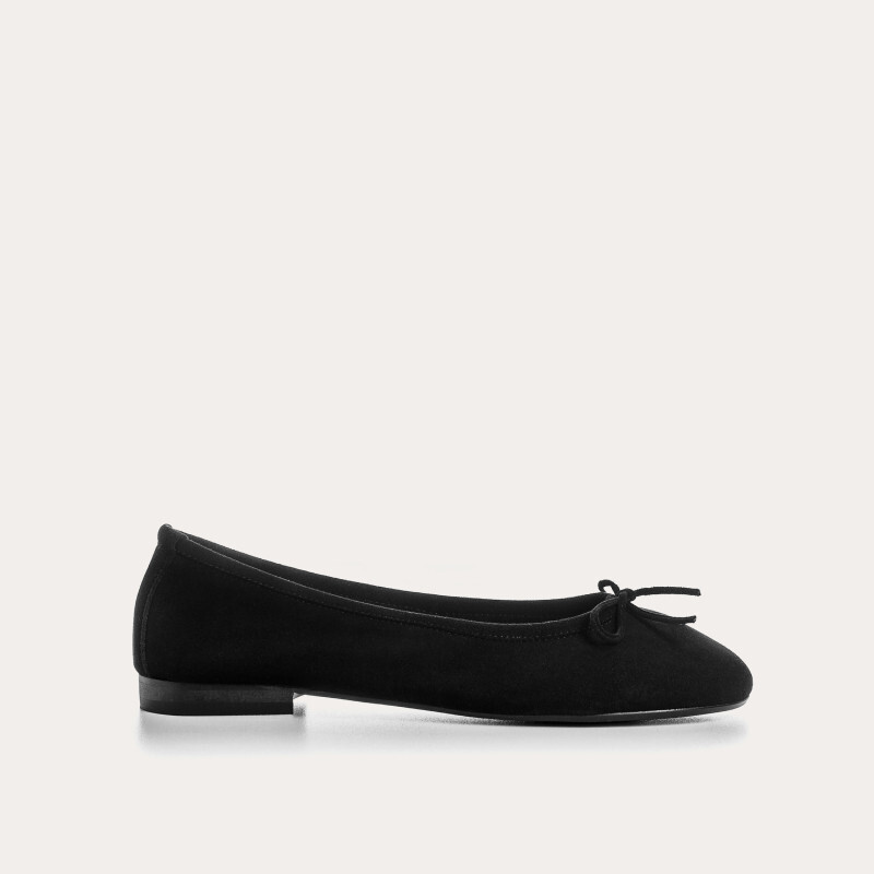 1RQ0416-094 [REQINS] BallerinesCarmen Cuir Velours CC NOIR #TT-09600 (EU)