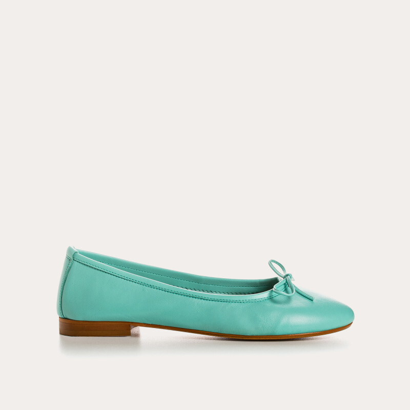1RQ0416-102 [REQINS] Ballerines Carmen Cuir CC AQUA #TT-09602 (EU)