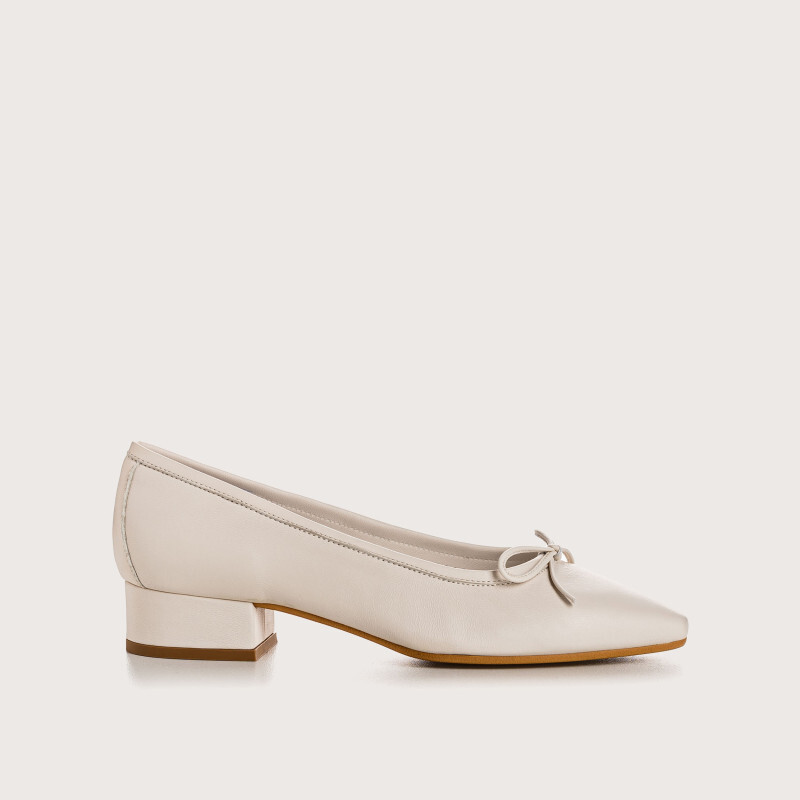 1RQ0416-120 [REQINS] Ballerines A Talons Fetiche Cuir OFF WHITE #TT-09907 (EU)